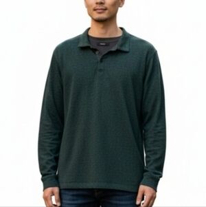 MARC ANTHONY Men's Green Long Sleeve Shirt. Size M, 60% Cotton